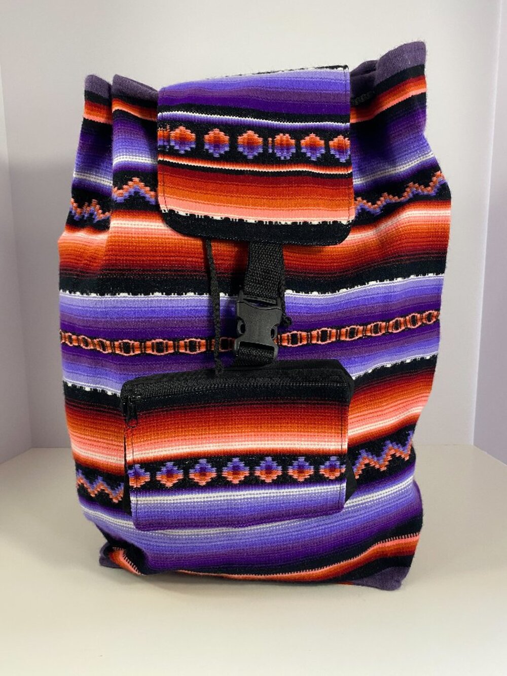 Indigenous Purple Serape Style Backpack